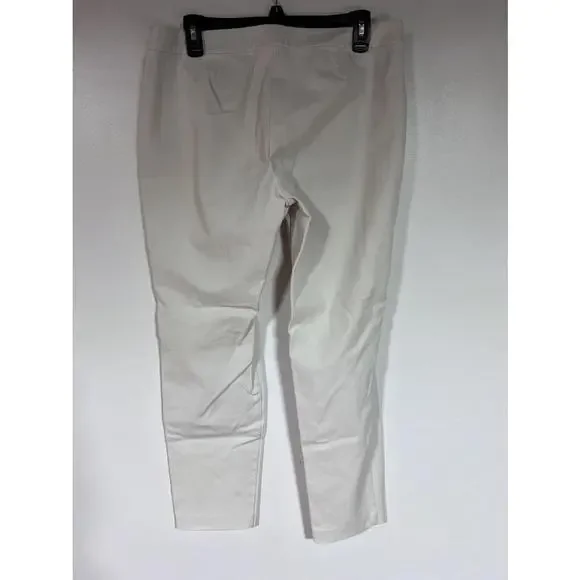 Eileen Fisher Organic Stretch Cotton Twill Slim Ankle Pants Beige Medium - Picture 2 of 10